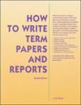How to Write Term Papers and Reports - cover photo