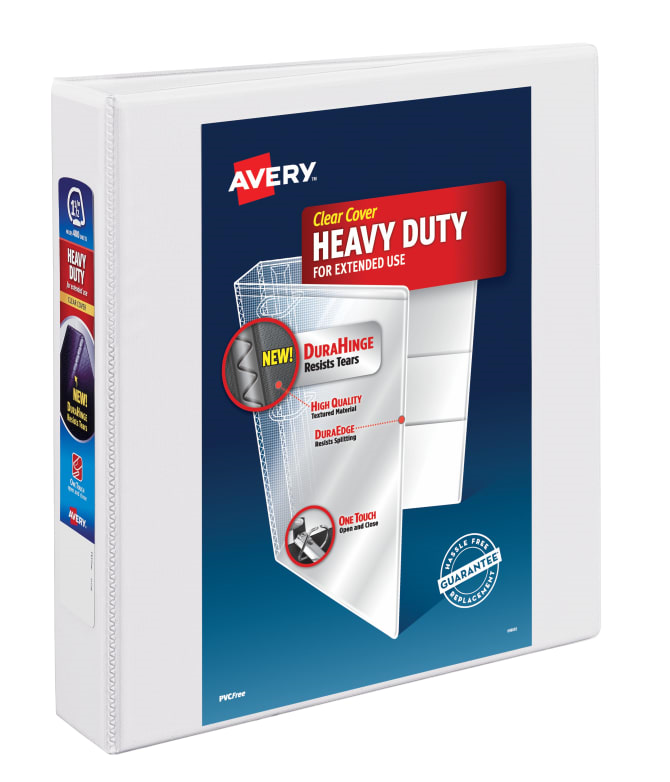 Avery Binder Heavy Duty One Touch Ring View 1.5" White (SKU 10771402283)
