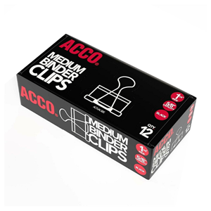 BINDER CLIPS ACCO MEDIUM