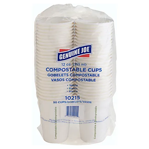 CUPS COMPOSTABLE GENUINE JOE 12 OZ 50 CT