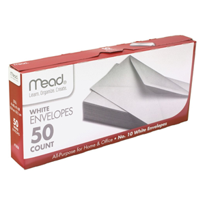 ENVELOPES WHITE MEAD 50 CT