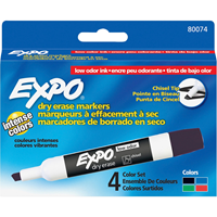 Expo 4Pk Dry Erase Marker, Chisel Tip
