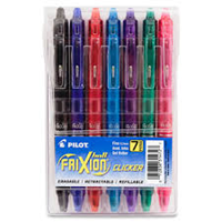 Pen, Frixion Clicker .07Mm Rt Gel 7Pk Ast