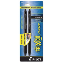 PEN FRIXION CLICKER RT GEL 2PK BLK