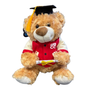 GRAD BEAR IN LETTERMAN JACKET