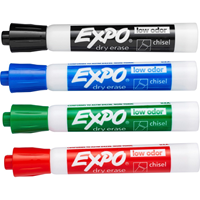 MARKER EXPO 4PK DRY ERASE MARKER, CHISEL TIP