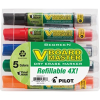 MARKER PILOT BEGREEN DRY ERASE CHISEL 5PK