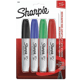 MARKER SHARPIE CHISEL TIP 4PK