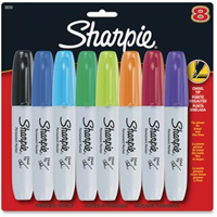 MARKER SHARPIE CHISEL TIP 8PK AST.