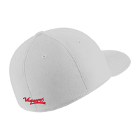 Six-panel Dri-Fit fabric with Dri-Fit sweatband.   Fabric: 98% Polyeser/2% Spandex Adult One Size Flex