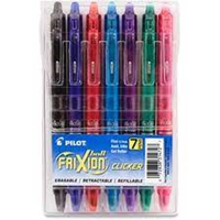 Pen Frixion Clicker .07Mm Rt Gel 7Pk Ast