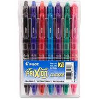 PEN FRIXION CLICKER .07MM RT GEL 7PK AST