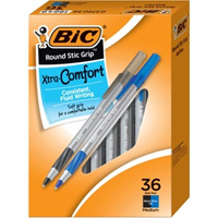 PENS BIC  ROUND STIC 36 PK BLACK & BLUE