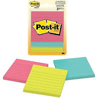 POST-IT NOTE LINED 3x3 ULTRA 3pk