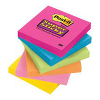 STICKY NOTE POST-IT PAD 3 X 3 SUPER STICKY ASSORTED